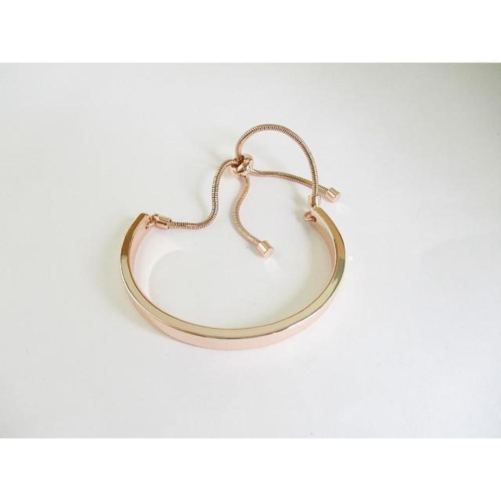 Rose Gold 3/4 Cuff with Bolo Slide Bracelet, MINOR WEAR